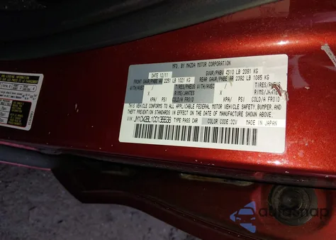 2012 Mazda Mazda5 Sport z USA, uszkodzony, nr VIN JM1CW2BL1C0135538